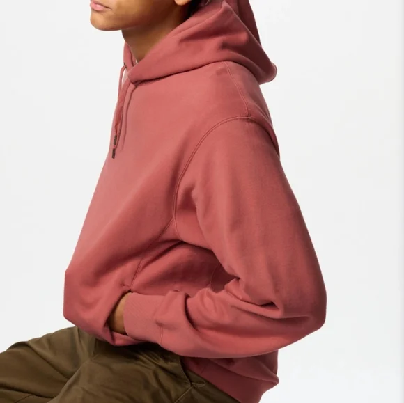 Uniqlo Sweat Pullover Cotton Hoodie Pink/ Red (Unisex) Size Large - Picture 2 of 6